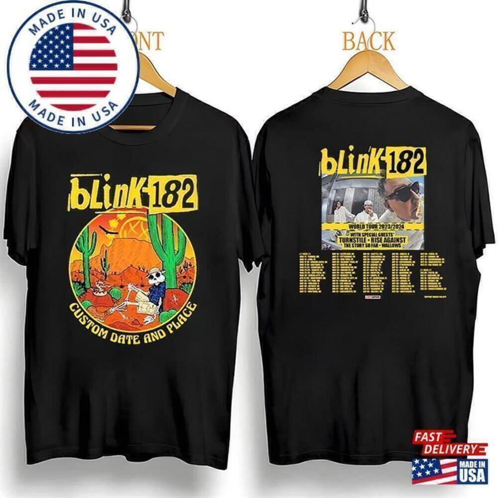 Blink 182 World Tour Retro Punk Rock Fan Graphic Unisex T-Shirt